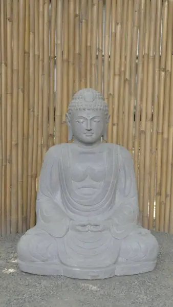 Product image of the product “Seated Japanese Buddha made of Riverstone in Dhyana position - gesture of meditation, H. 100cm ”